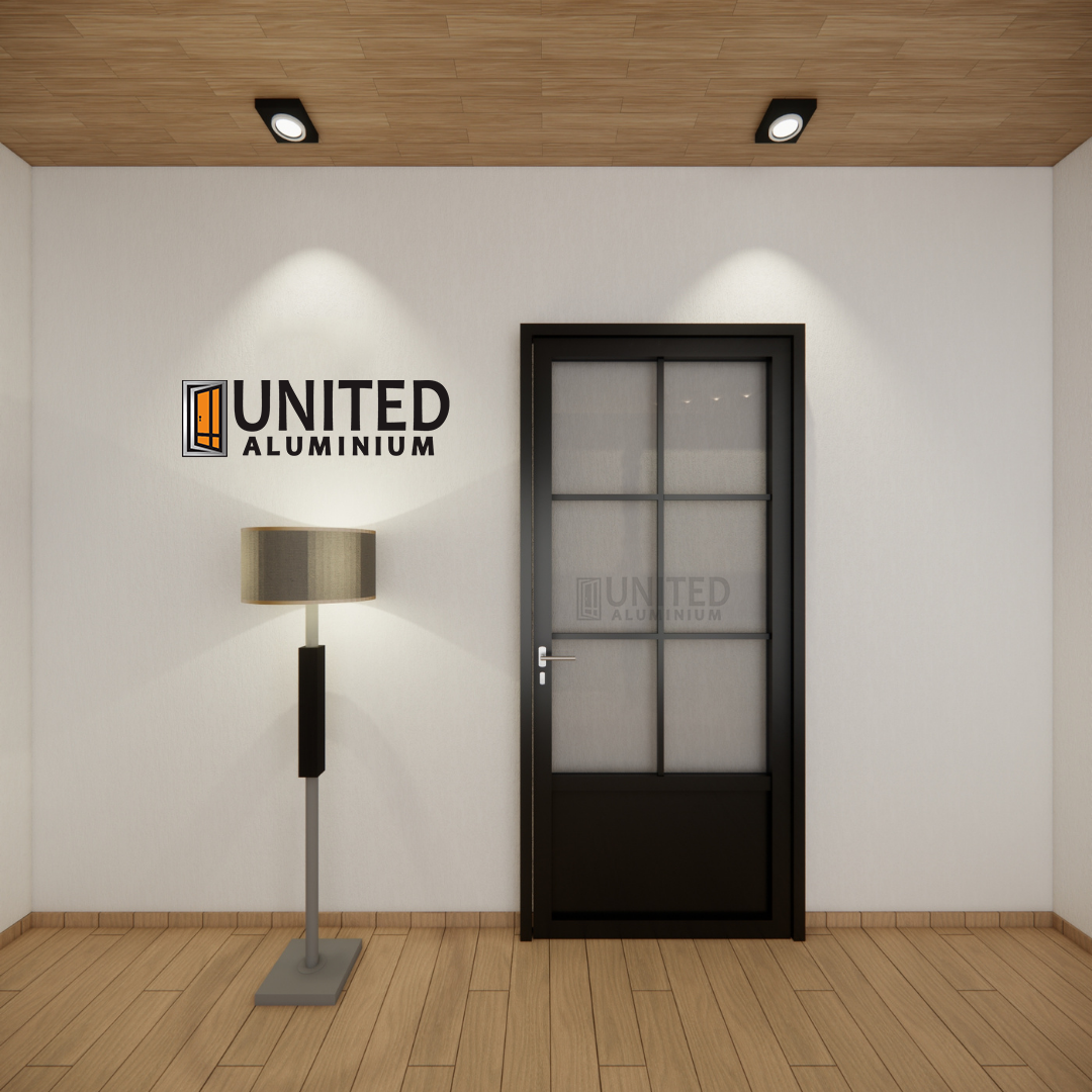 Pintu Kaca Aluminium Fullset Ornamen Tipe P102