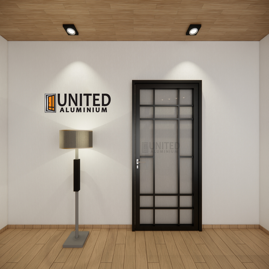 Pintu Kaca Aluminium List Ornamen Tipe P107