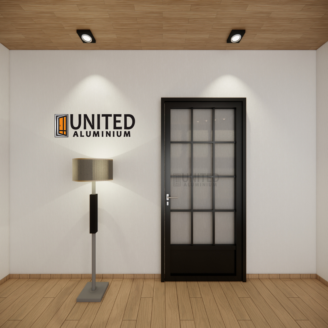 Pintu Kaca Aluminium List Ornamen Tipe P108