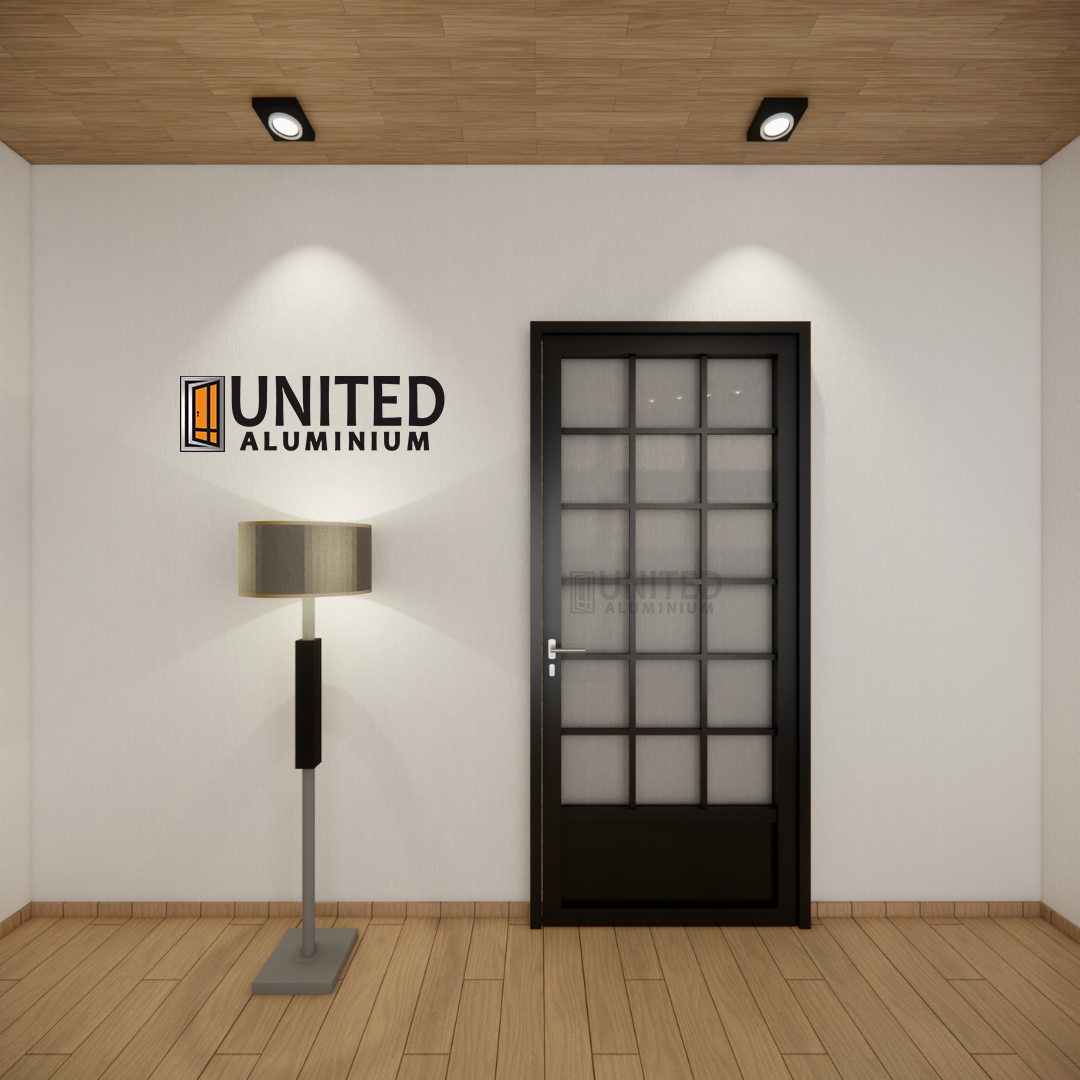 Pintu Kaca Aluminium List Ornamen Tipe P110